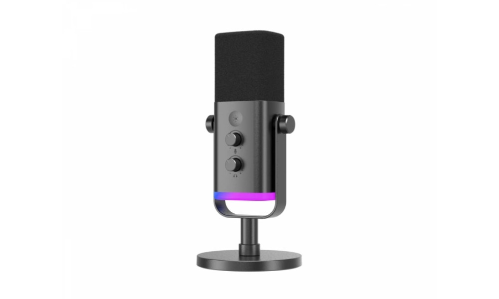 Microfone Gamer Fifine AmpliGame AM8, USB, RGB, Black