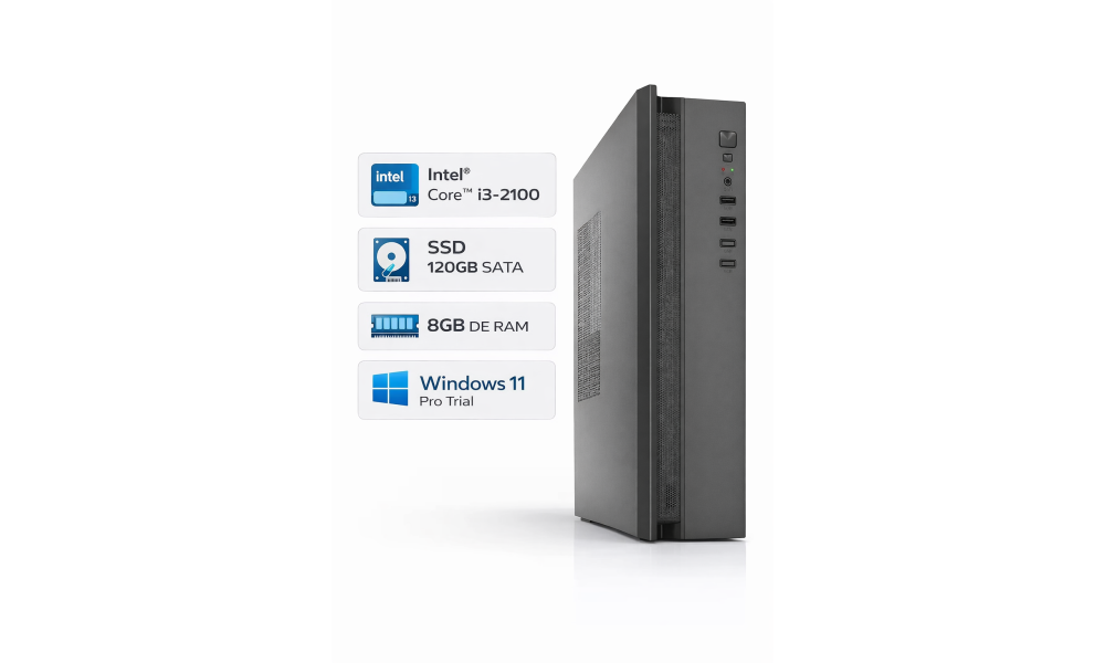 Computador PDV Básico Intel Core i3-2100, SSD 120GB, 8GB Memória RAM - Ideal para Supermercado, lojas e dia a dia