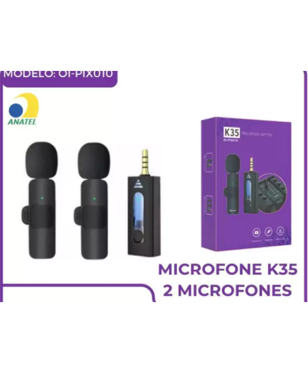 Microfone de Lapela Duplo sem Fio P2 OI-PIX010 K35 - Oi Vida