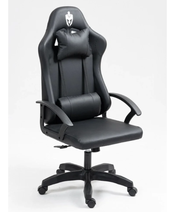 Cadeira Gamer Evolut Gunner Preto Couro Sintético Suporte 90Kg
