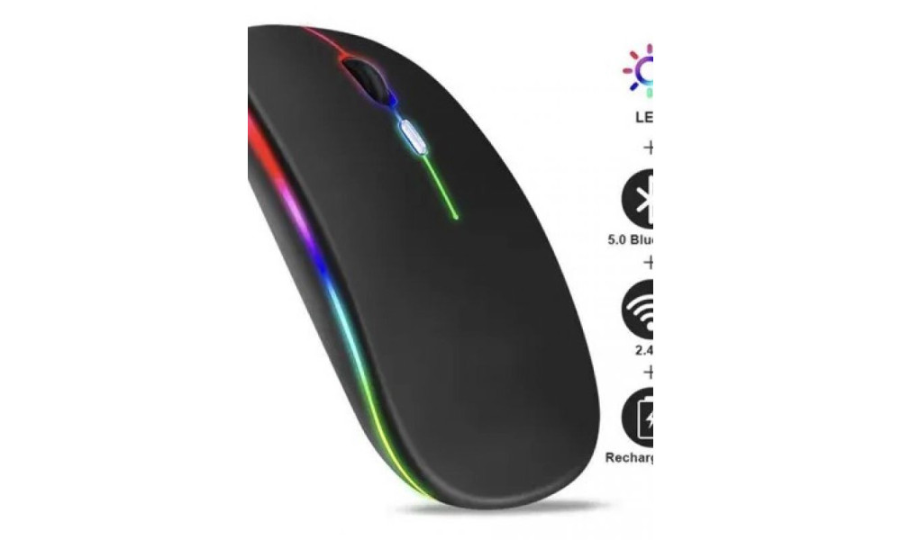 Mouse Sem Fio Recarregável Led RGB 3200 DPI 2.4GHz MS8068 - Ecooda