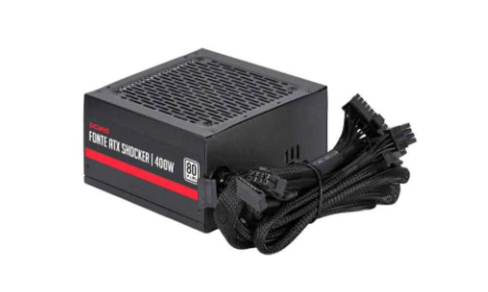 Fonte De Alimentação Pcyes Schocker 400w 80 Plus Pfc Ativo Cor Preto