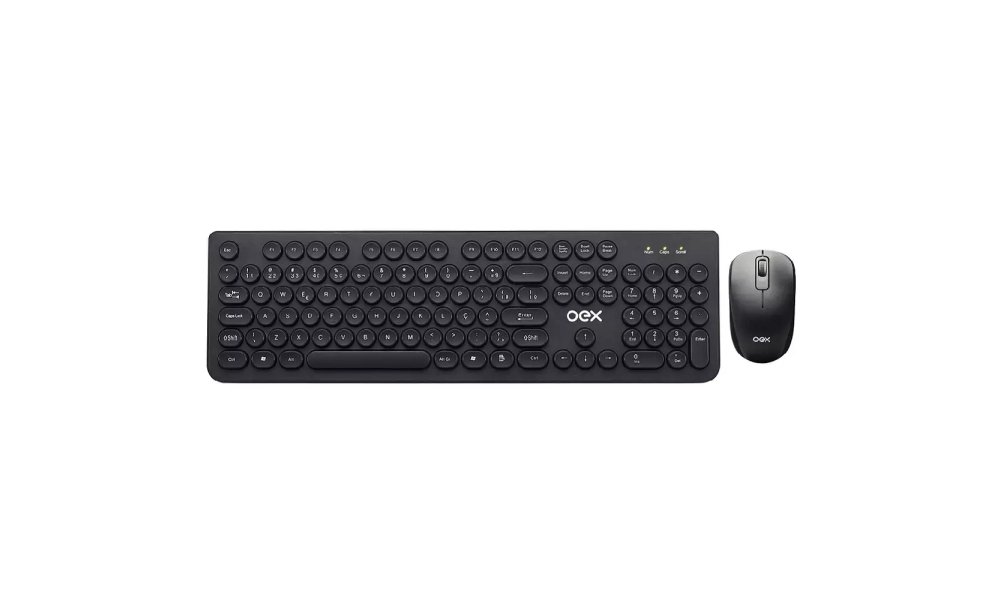 Kit Teclado e Mouse Sem Fio OEX TM410 Preto
