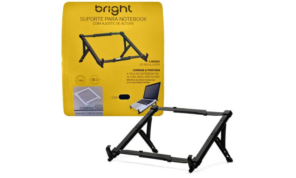 Suporte Bright Regulavel para notebook - Preto AC578