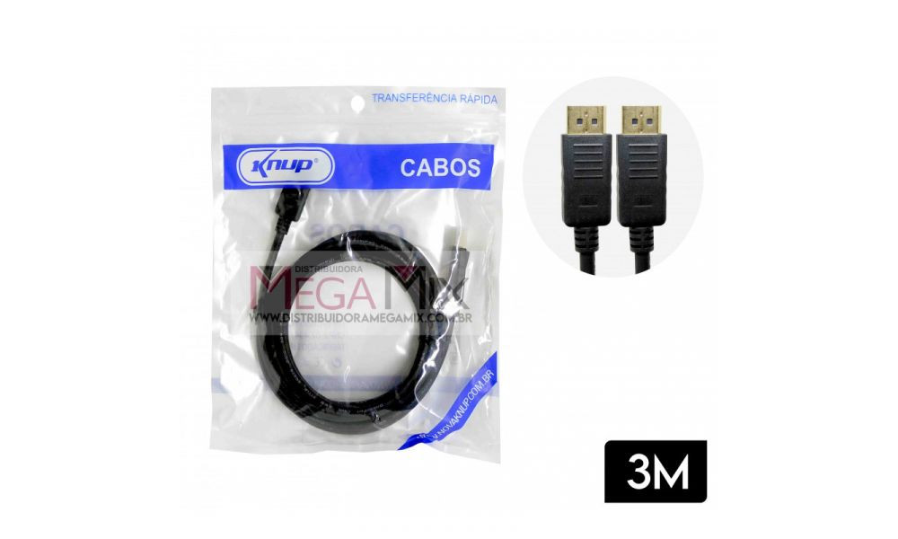 Cabo DisplayPort 3M KP-CB600 - Knup