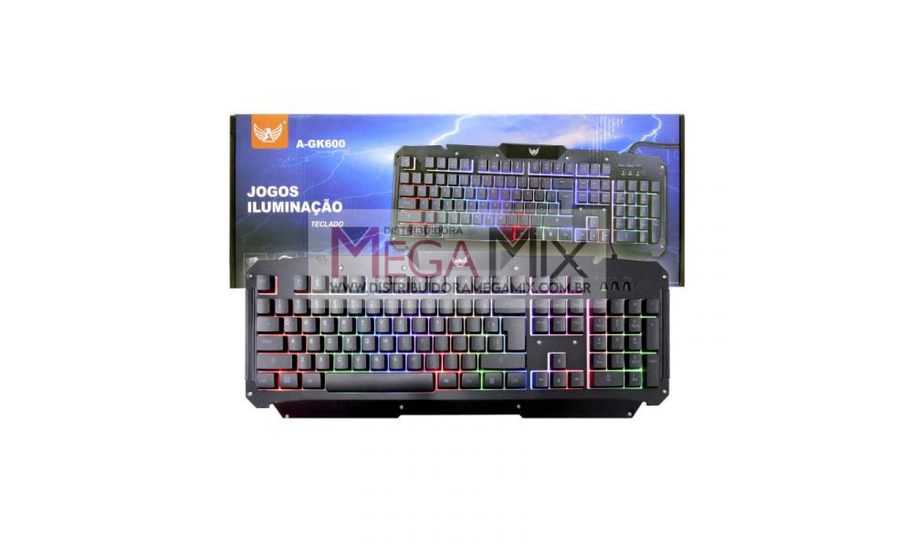 Teclado Gamer USB Led RGB c/Fio A-GK600 - Altomex