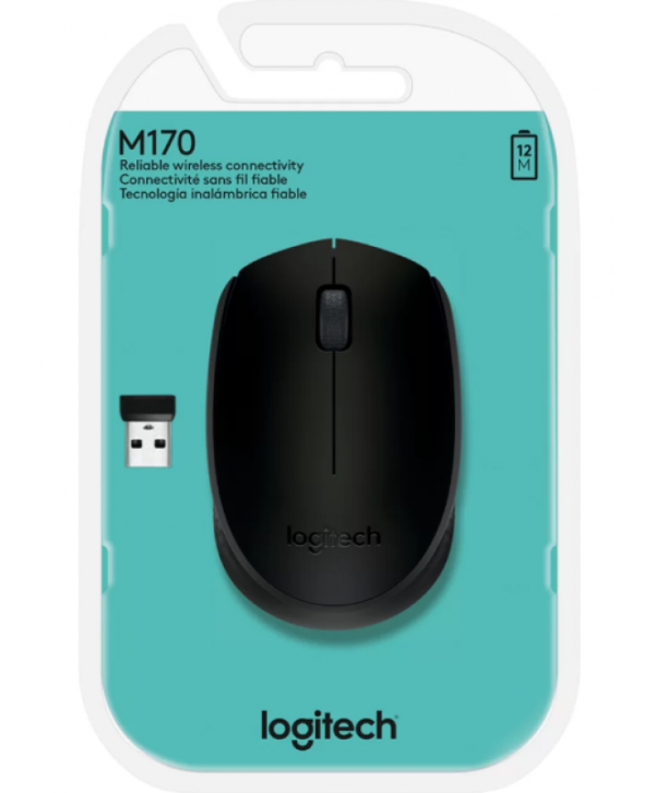 Mouse sem fio Logitech M170 Preto