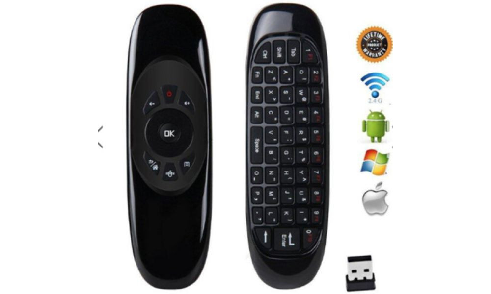 Controle Remoto Com Mini Teclado Universao  Receptor USB Kapbom - KAP-1119