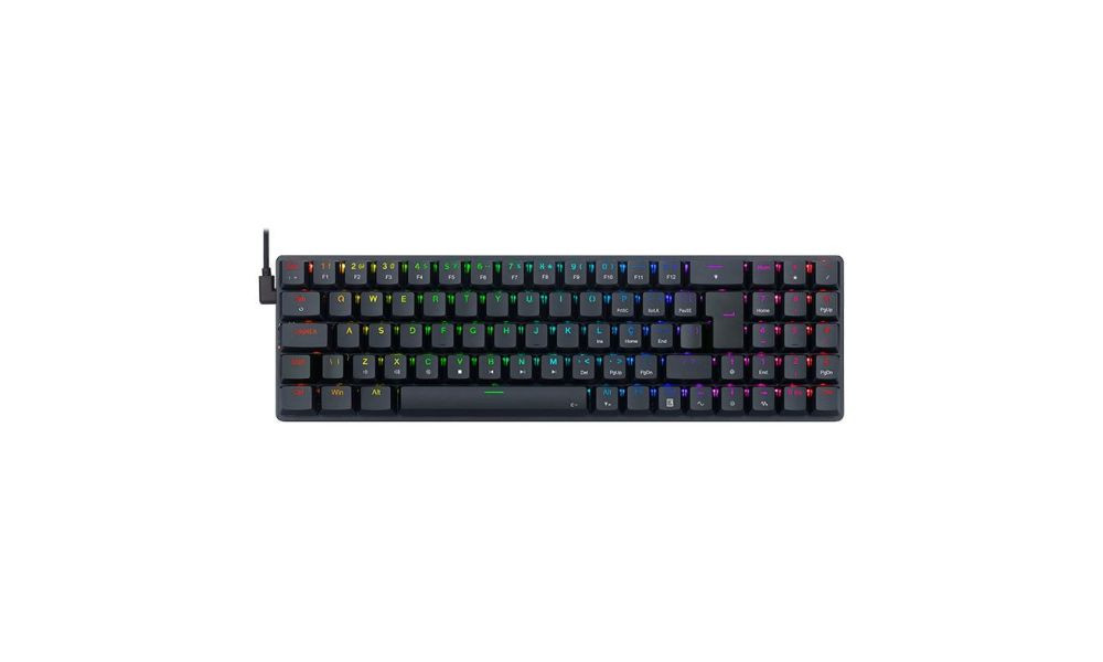 Teclado Mecânico Gamer Redragon Ashe RGB Preto Switch Vermelho 79 teclas