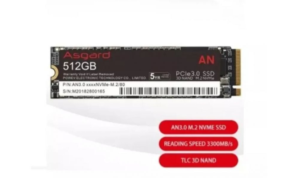 SSD NVME PCIe3.0 512GB - Asgard JN23