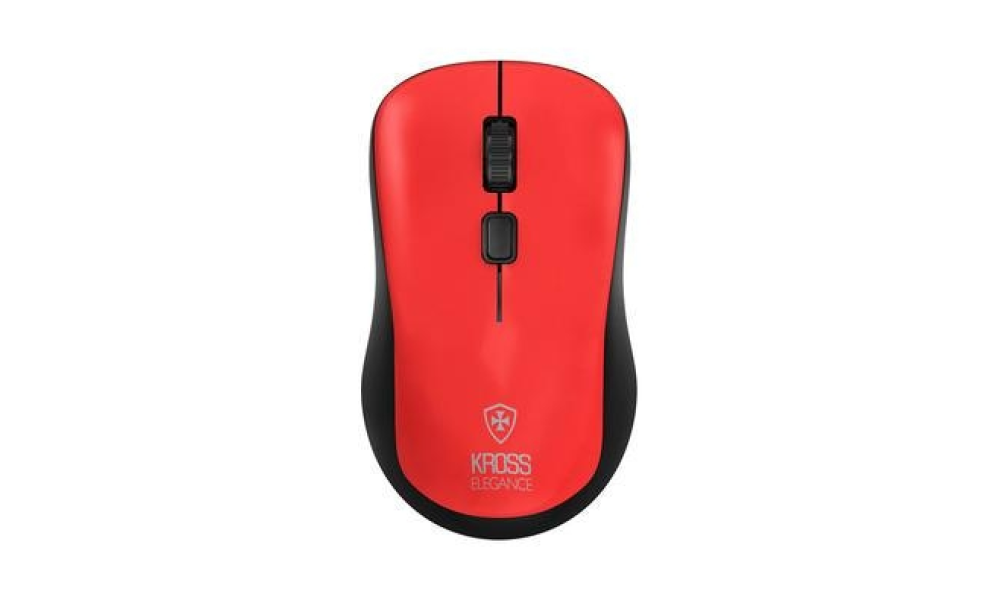 Mouse Sem Fio Kross USB, 1.600 DPI, Vermelho - Ke-m218