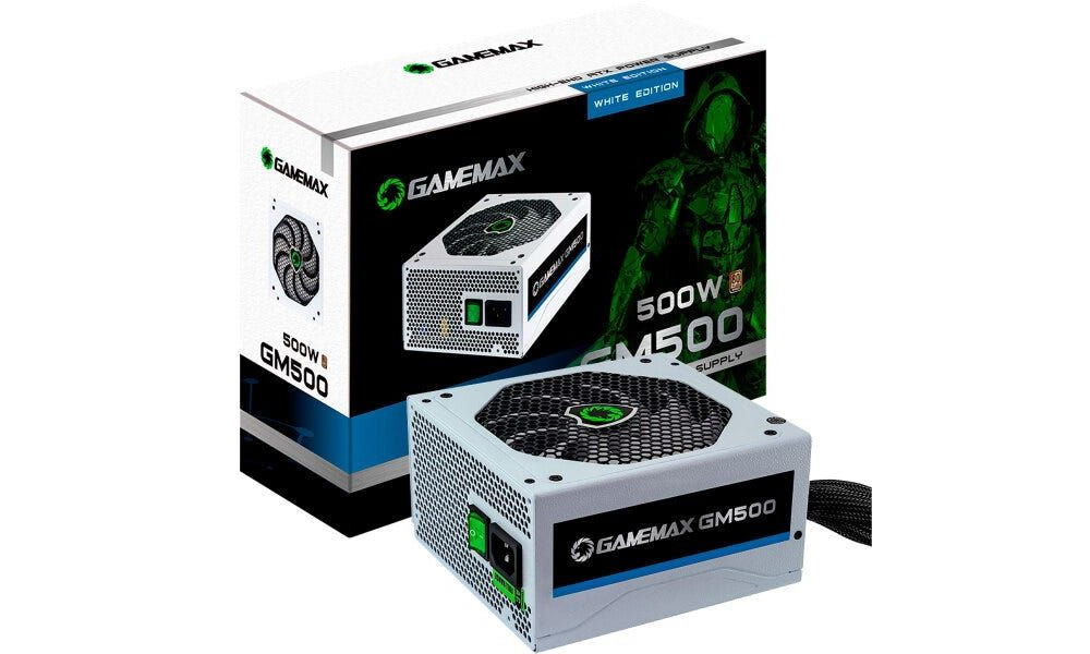 Fonte de Alimentação Gamemax GM500 500W Box 80 Plus Bronze C/PFC Preta