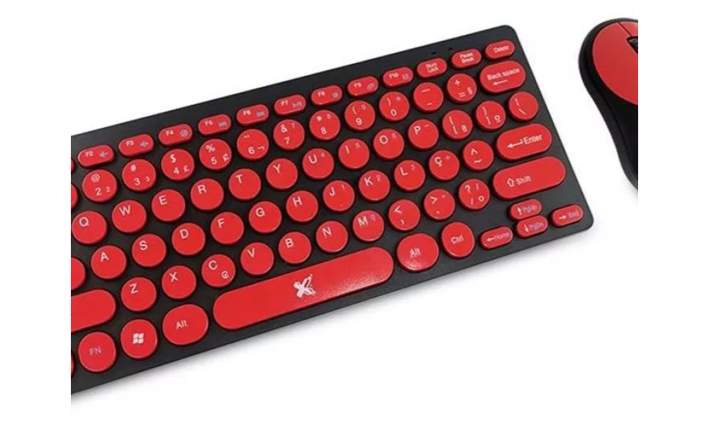 Combo Teclado e Mouse MaxPrint sem fio Freestyle Vermelho