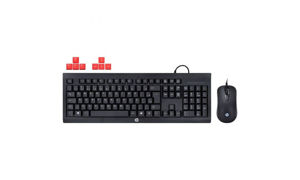 Kit Teclado e Mouse HP Gamer KM100 Black - 30652