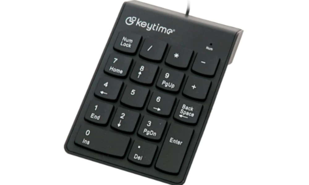 Teclado Numerico Keytime Keyceo, USB 2.0, Membrana, Numpad, Preto - KYT00012