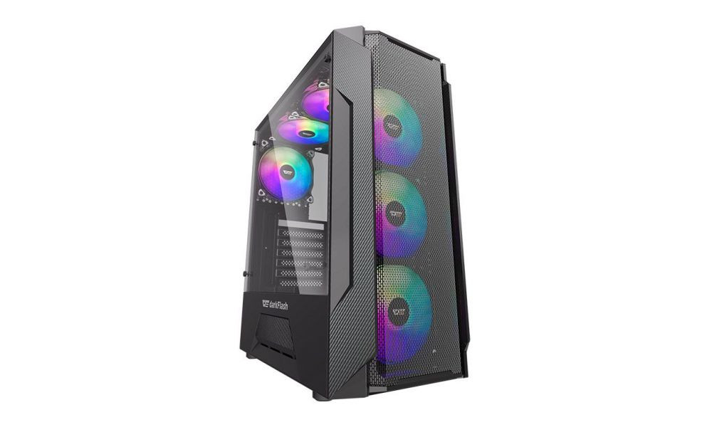 Gabinete Gamer Aigo DarkFlash Leo Preto Lateral Vidro