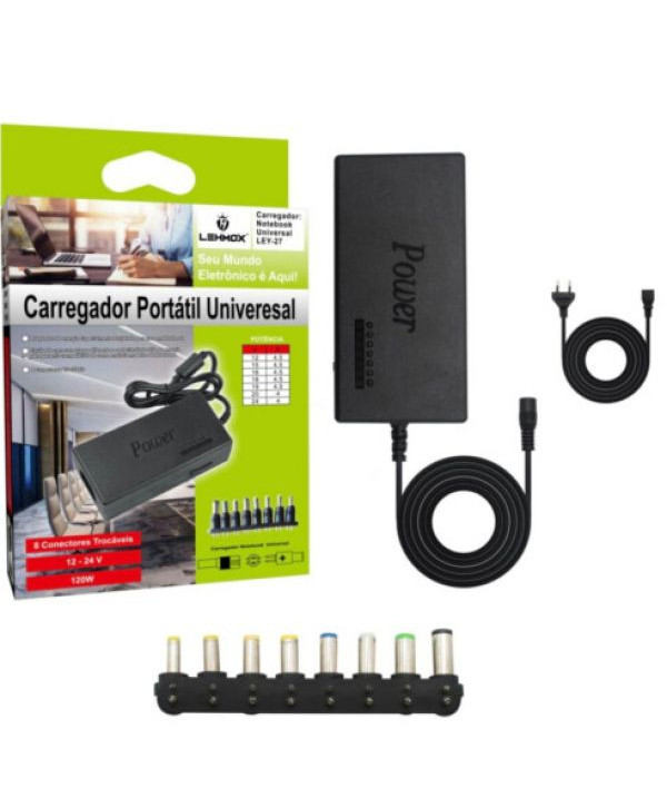 Fonte Universal para Notebook 120W Com 8 Plugues - Ley-27