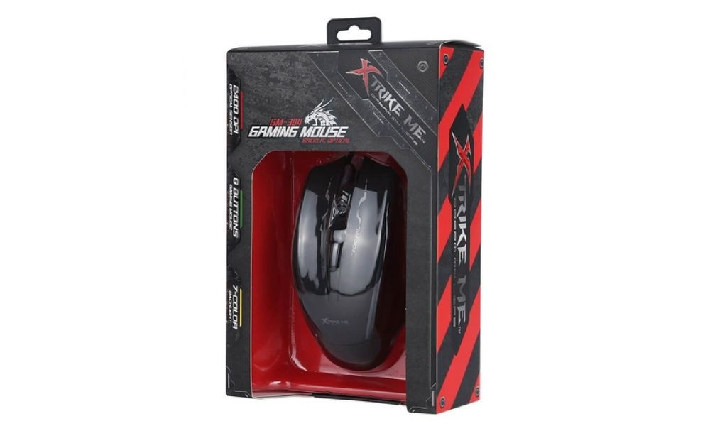 Mouse Gamer XTRIKE-ME GM-304, 2400DPI, Com Fio, RGB, GM304BK