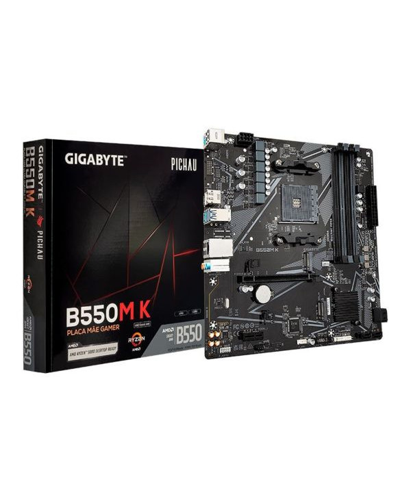 Placa mãe Gigabyte B550M K AM4 DDR4 Micro ATX