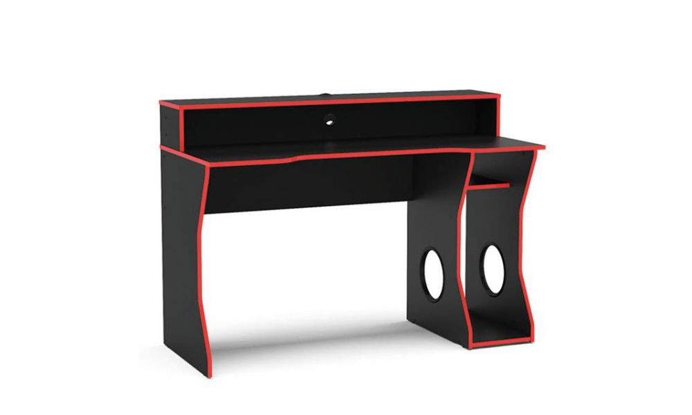 Mesa Gamer Politorno Freemont Preto/Vermelho