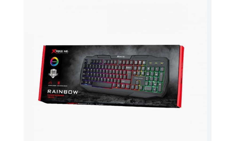 Teclado Semi Mecanico Membrana kb-302 Rainbow Xtrike-ME