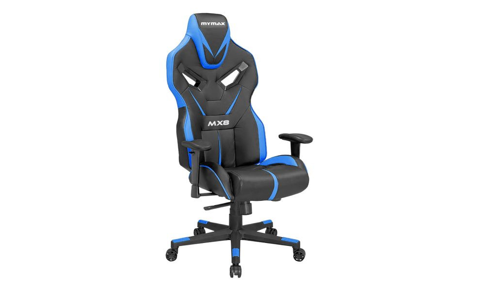 Cadeira Gamer MX8 Giratória, Preto e Azul 