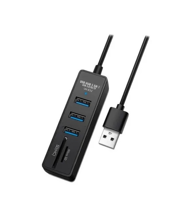 Hub 5 EM 1 USB 3.0, USB 2.0, Micro SD - KP-HB519