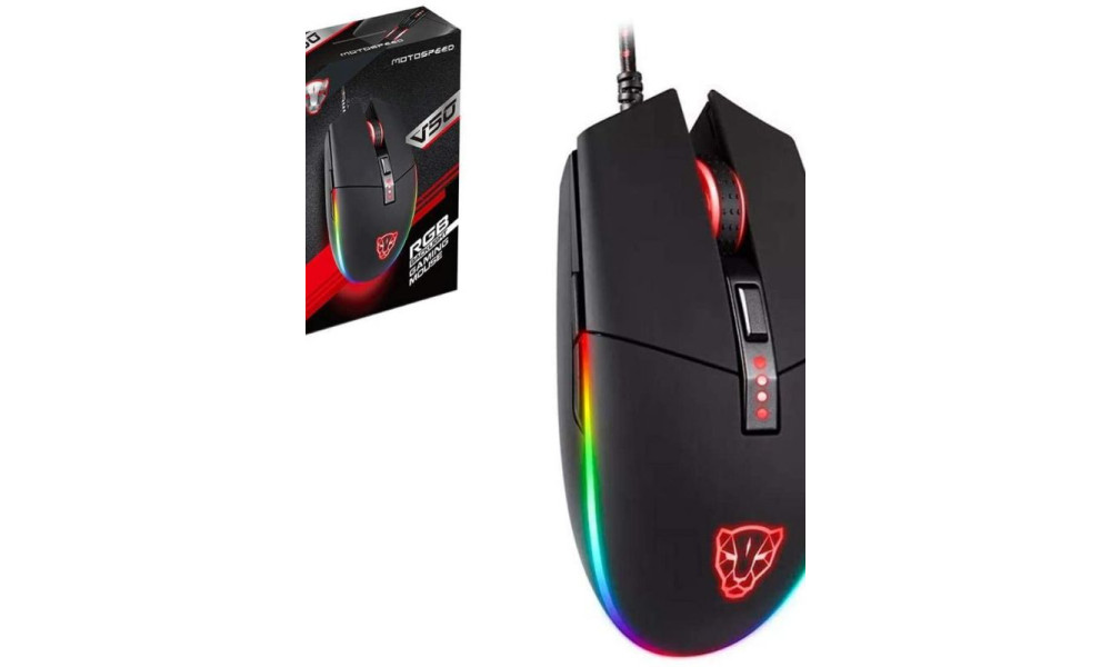 Mouse Motospeed V50 RGB Preto 4000DPI FMSS00005PTO