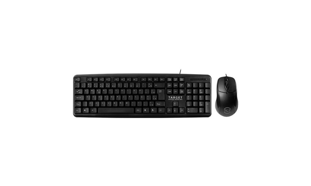 KIT TECLADO E MOUSE OFFICE TGT GR100 V3, ABNT2, 1000DPI, PRETO, TGT-GR100-BK03