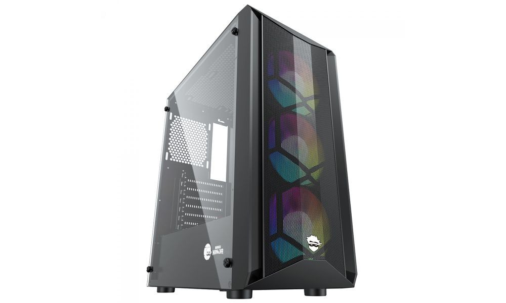 Gabinete Gamer Ninja Leaf, RGB, Mid Tower, Vidro Temperado, ATX, Sem Fonte, Com 3 Fans