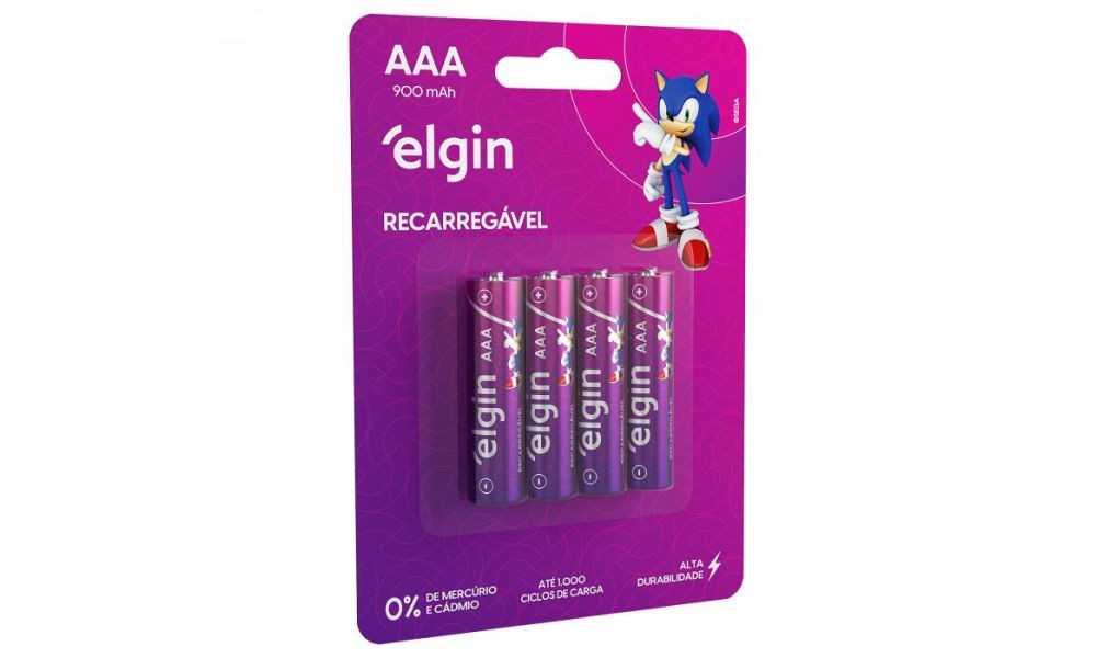 Pilha Recarregavel Elgin Aaa 900mah C/4 82169