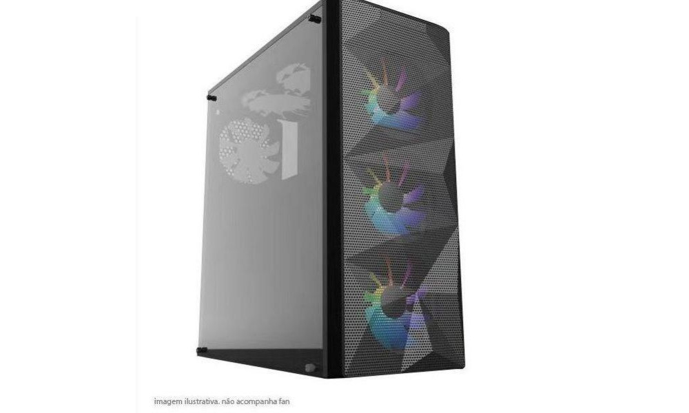 Gabinete Gamer BrazilPC BPC-C3-8 Black - Vidro