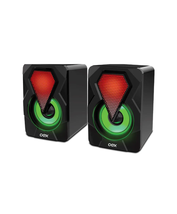 Caixa de Som OEX Speaker Rainbow LED 10W SK201 SK-201 USB e P2