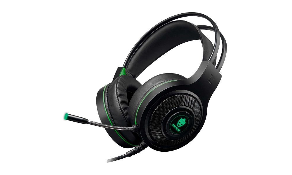 Fone de Ouvido Headset Gamer EG-301 EG301 Têmis Verde/Vermelho