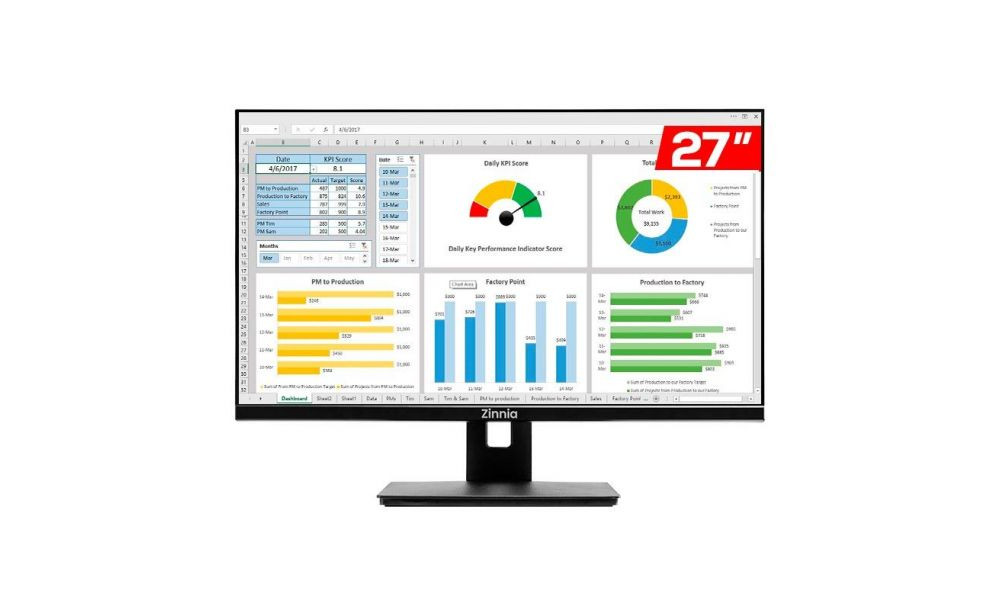 Monitor Zinnia Zeugo 27 Pol IPS FHD sRGB 99 75Hz HDMI VGA ZNO-ZGO27-BL01