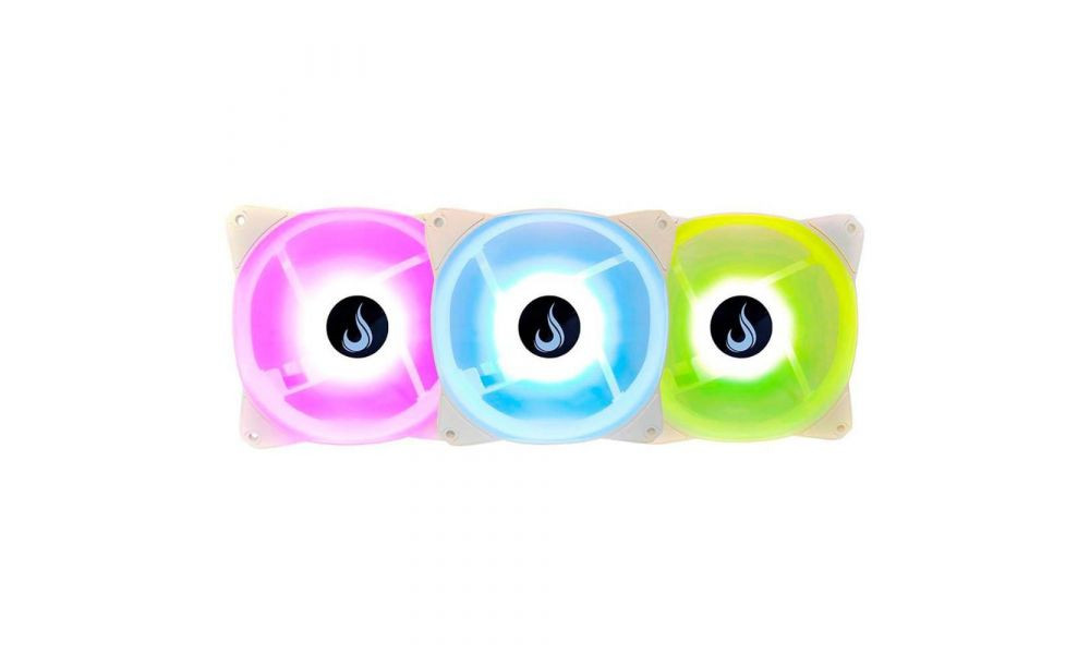 Kit 3 Fans Branco RGB RM-CF-02-RGB