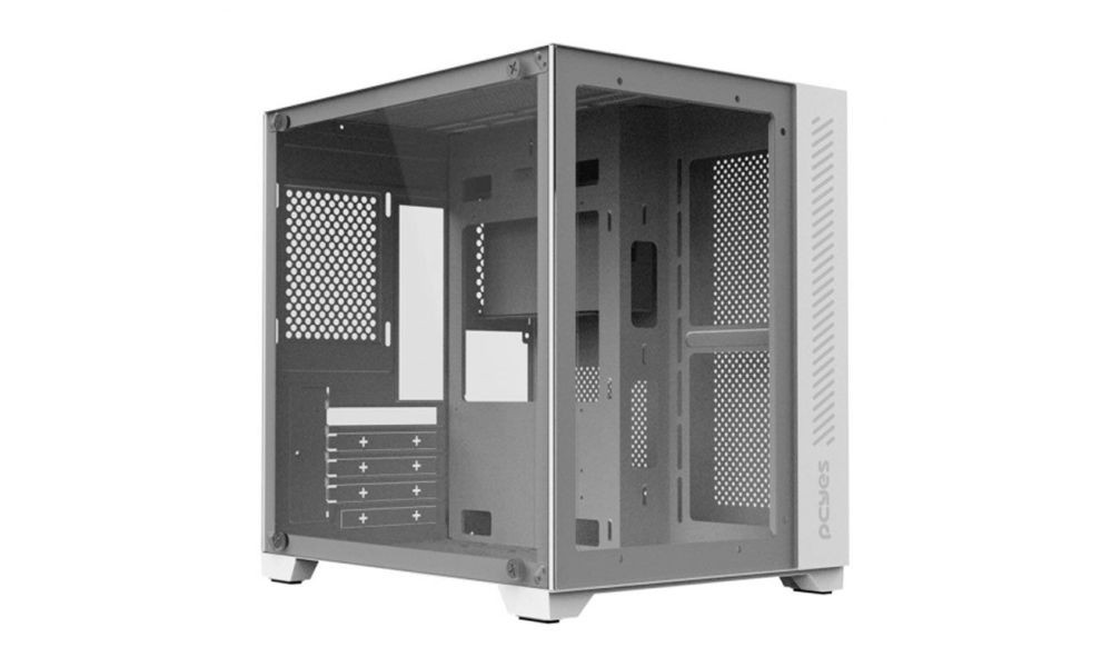 Gabinete Gamer Forcefield White Ghost - Frontal e Lateral em Vidro PCYES - GFFWGP