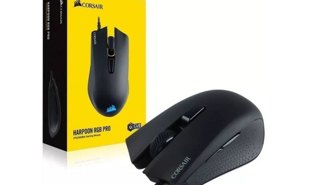 Mouse Gamer Corsair Harpoon PRO, RGB, 6 Botões, 12000DPI, Preto - CH-9301111-NA