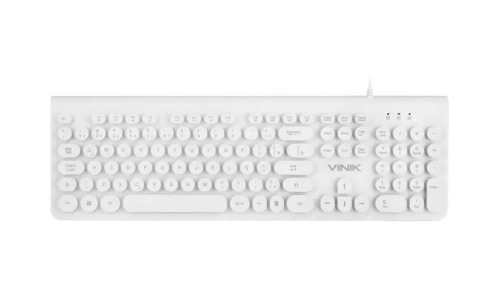 Teclado USB Multimidia Dynamic Circle ABNT2 Teclas Redondas Branco -  DC110B