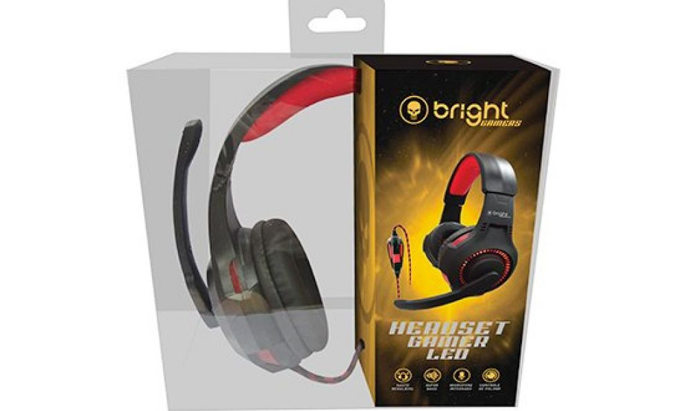 Headset Gamer Com Led Vermelho Bright 0468