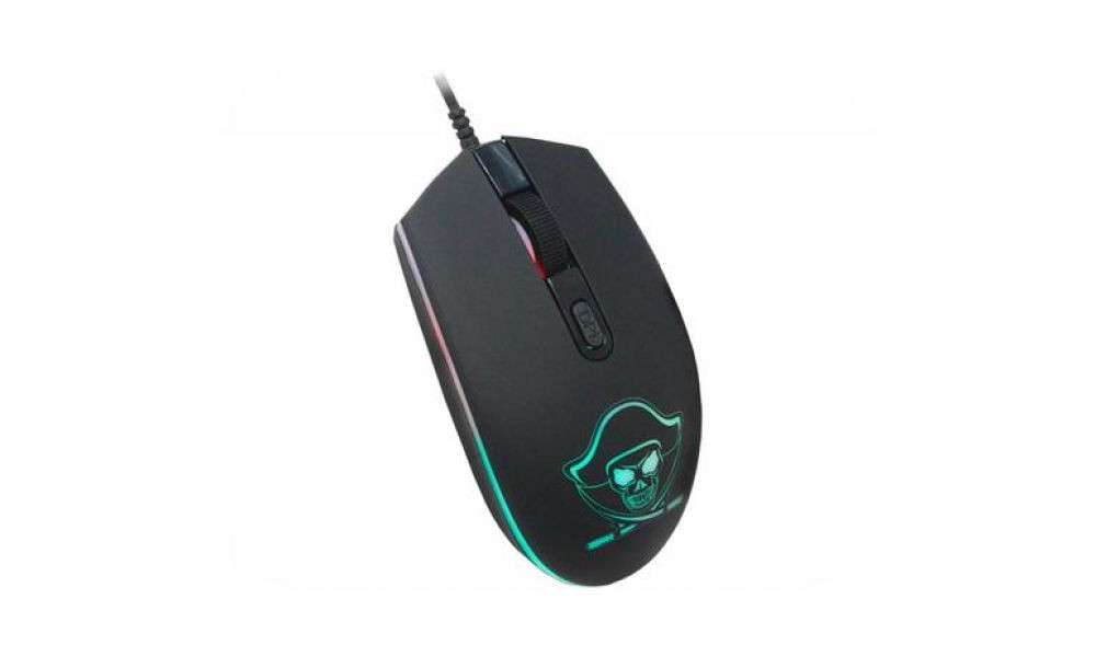 Mouse Gamer USB K-Mex Pirata Led 3 Dpi 1200 M3400 Preto