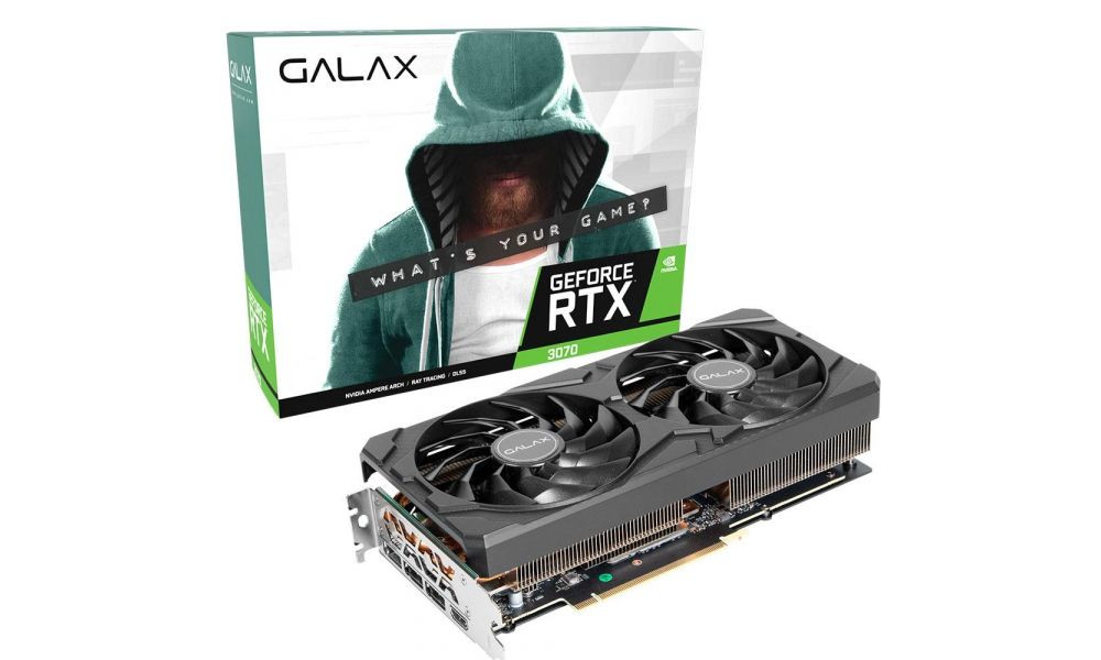 Placa de Vídeo Galax NVIDIA GeForce RTX 3070 (1-Click OC), LHR, 8GB, GDDR6, DLSS, Ray Tracing