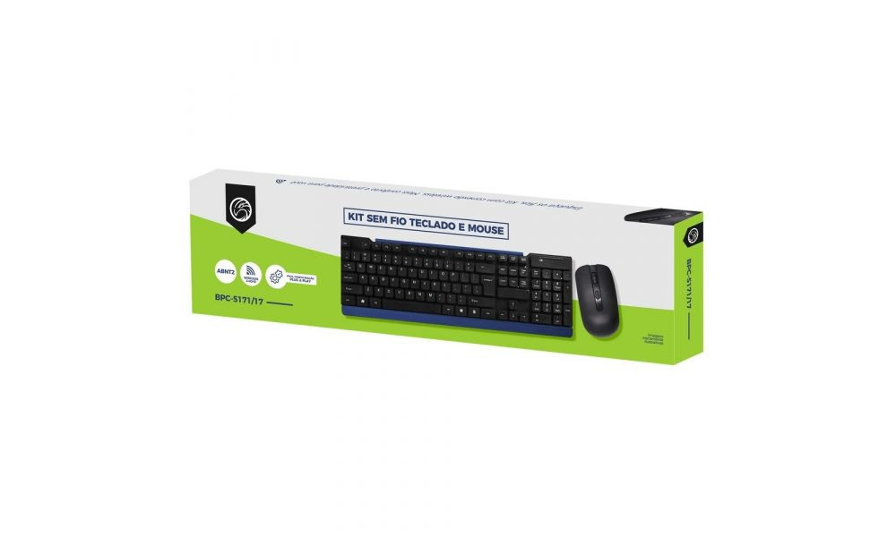 KIT S/FIO TECLADO/MOUSE BRAZILPC - BPC - 5271/17 USB BOX