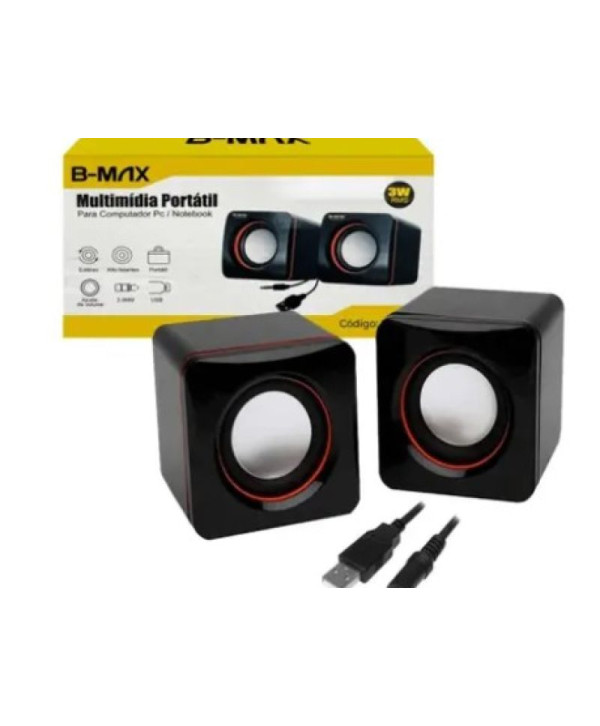 Caixa de Som para PC e Notebook B-MAX P2 USB 3W BM-S205