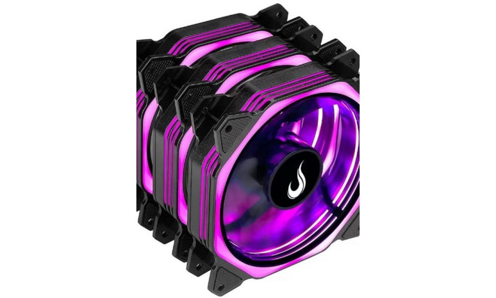 Cooler Fan Rise Mode RGB Aura, 3 Unidades, 120mm, Preto - RM-AU-02-RGB