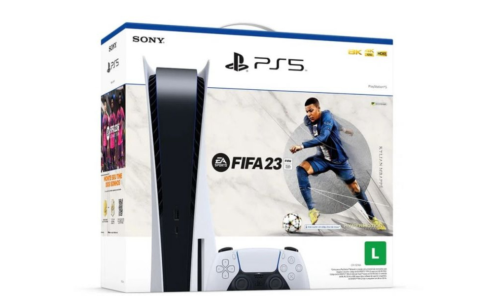 Console Playstation 5 Versão CD, Fifa 23 + 4 Jogos