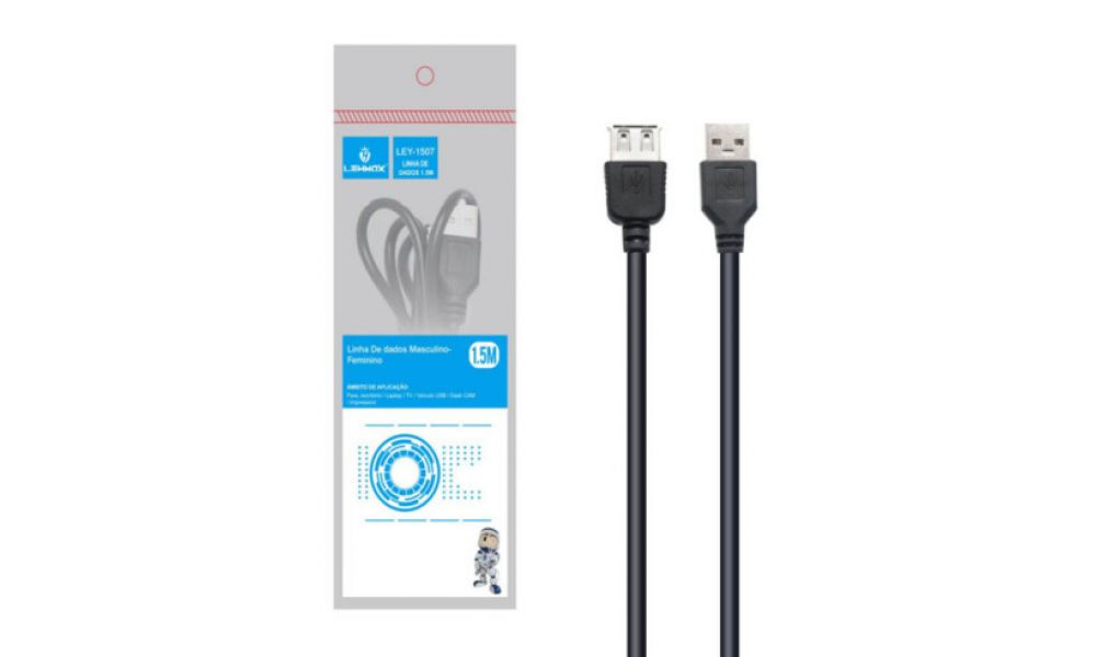 Cabo USB Macho Para USB Macho 1,5m Lehmox - Ley-1507