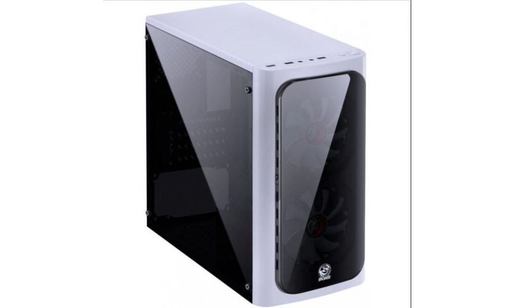 Gabinete Gamer Pcyes Mid Tower Venus Branco Led Azul Sem Fonte - VENBCAZ2FCA