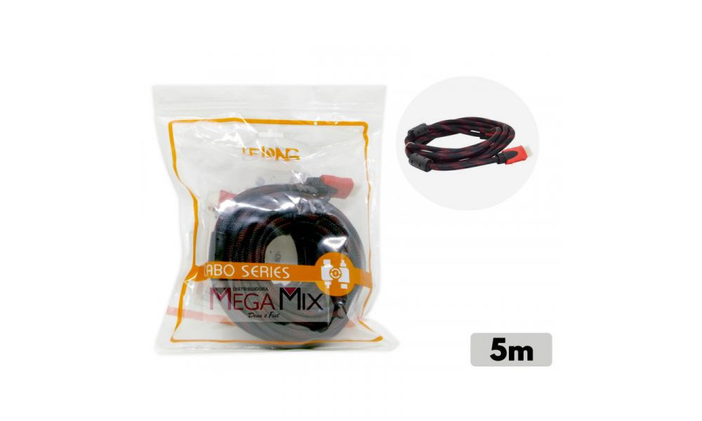 Cabo HDMI C/ Malha 1,4 LE-6612-5M - Lelong