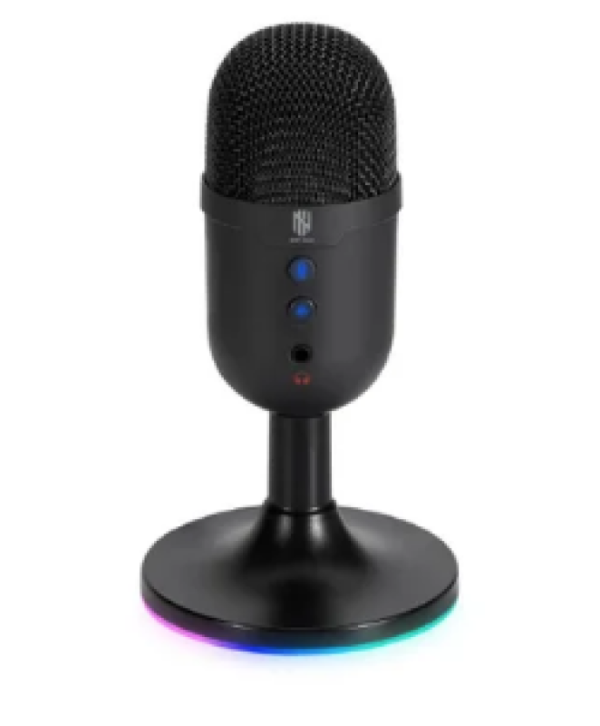 Microfone Gamer New Hero Vox, RGB, Usb, Preto